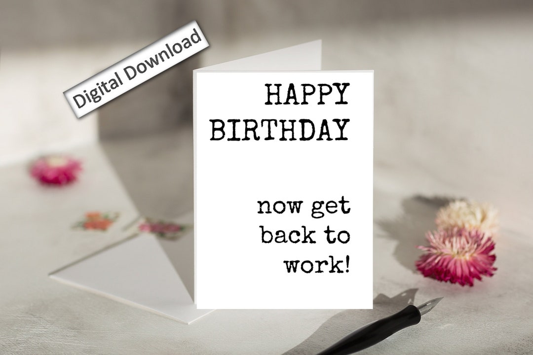 4x6 Coworker BIRTHDAY Card, Printable, Funny, Sarcastic, Sassy, Cheeky ...