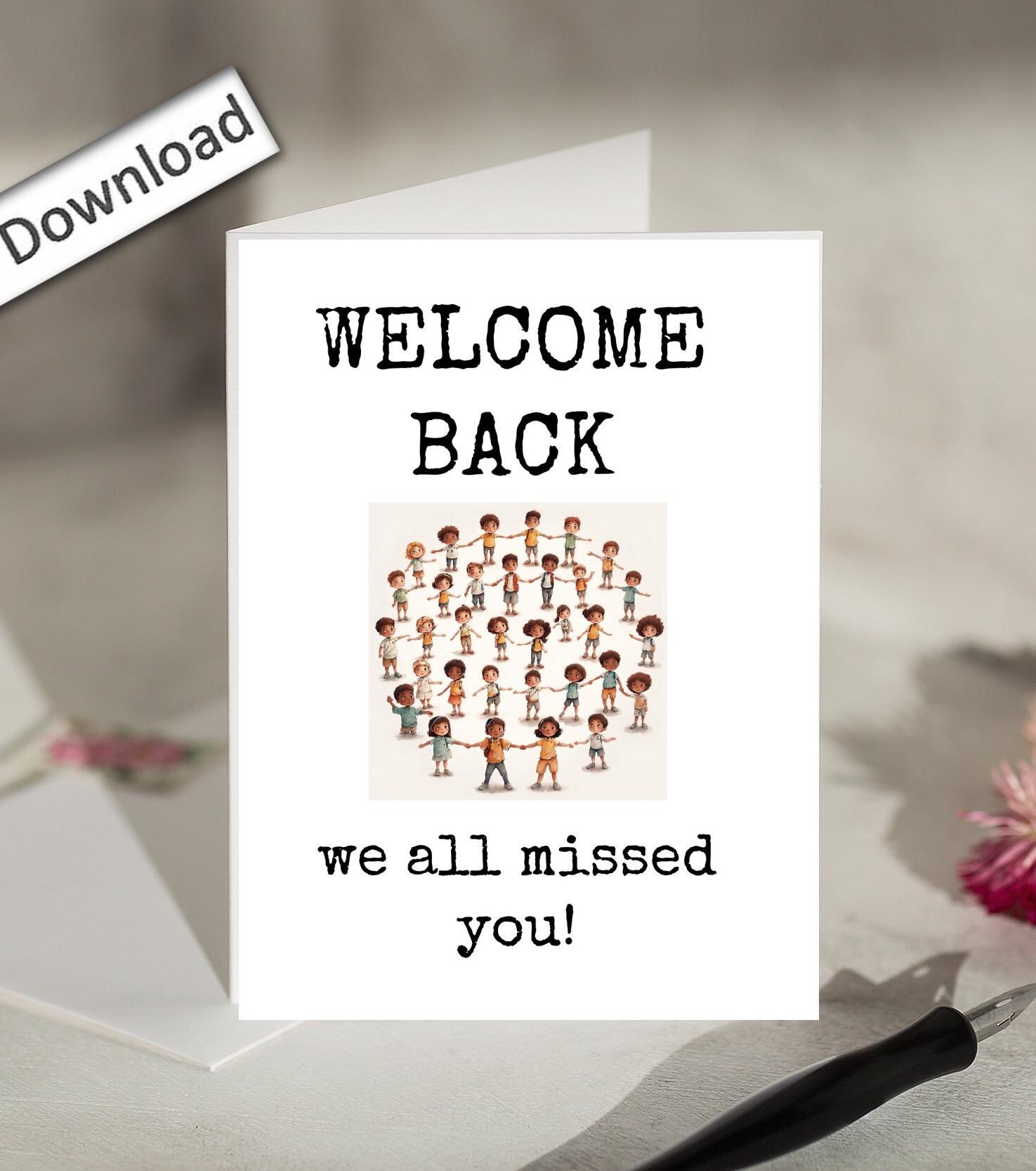 Welcome Back Card for Coworker, Boss, or Team (digital Download