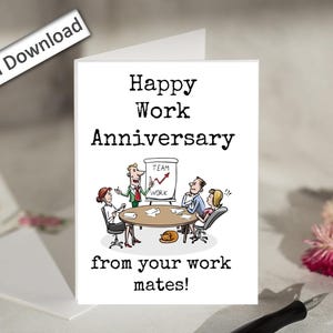 4 x 6, anniversaire de travail, carte, imprimable, joyeux anniversaire de travail, drôle, anniversaire de travail pour collègue, employé, patron, collègues de travail, meilleure amie de travail