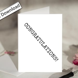 4 x 6, FÉLICITATIONS, carte, IMPRIMABLE, carte minimaliste, bravo, texte, réalisation, encouragement, jalons, nouvel emploi, remise des diplômes