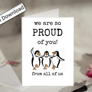 Carte de 4 x 6, Nous sommes si fiers de vous, imprimable, félicitations, bravo, réalisation, encouragement, jolie carte de félicitations, de la part de nous tous