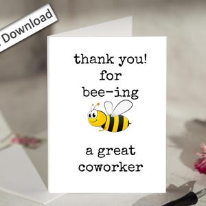 4x6, Biglietto di addio per collega, STAMPABILE, Carino, Divertente, Ape, Banale, Biglietto di addio, Ringraziamento, Colleghi, Migliore amico del lavoro, Personale, Squadra, Buona fortuna