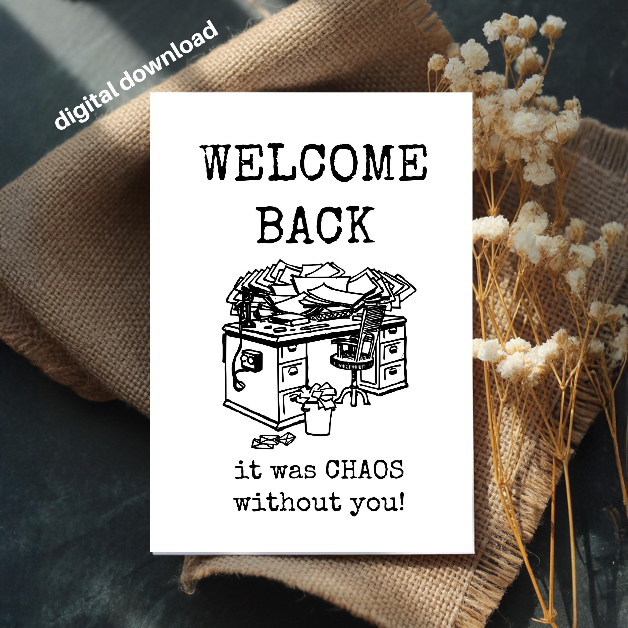 Funny Welcome Back Card: Chaos Office Desk (digital Download) - Etsy