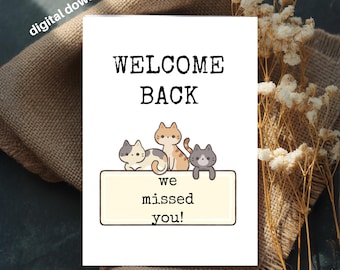Printable Welcome Back Card: Minimalist Design for Coworker, School (4x6, Digital Download)