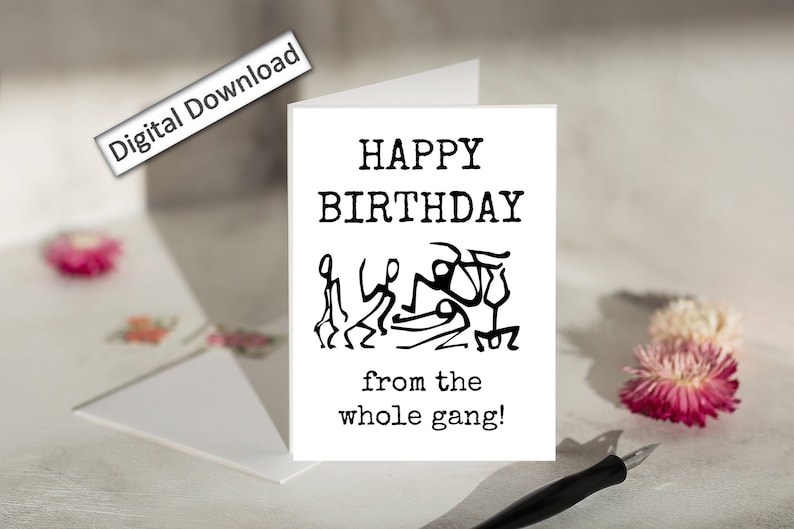 4x6 Coworker BIRTHDAY Card, Printable, From the Gang, Work Bestie ...