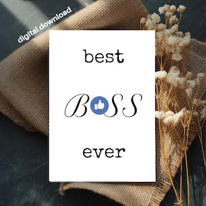 Printable Boss Appreciation Card: Minimalist Thumbs Up Design (4x6
