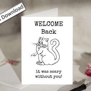 4 x 6, carte de bienvenue, imprimable, collègue, patron, école, meilleure amie au travail, retour au travail, pour les employés, le personnel, le bureau, c'était effrayant sans vous