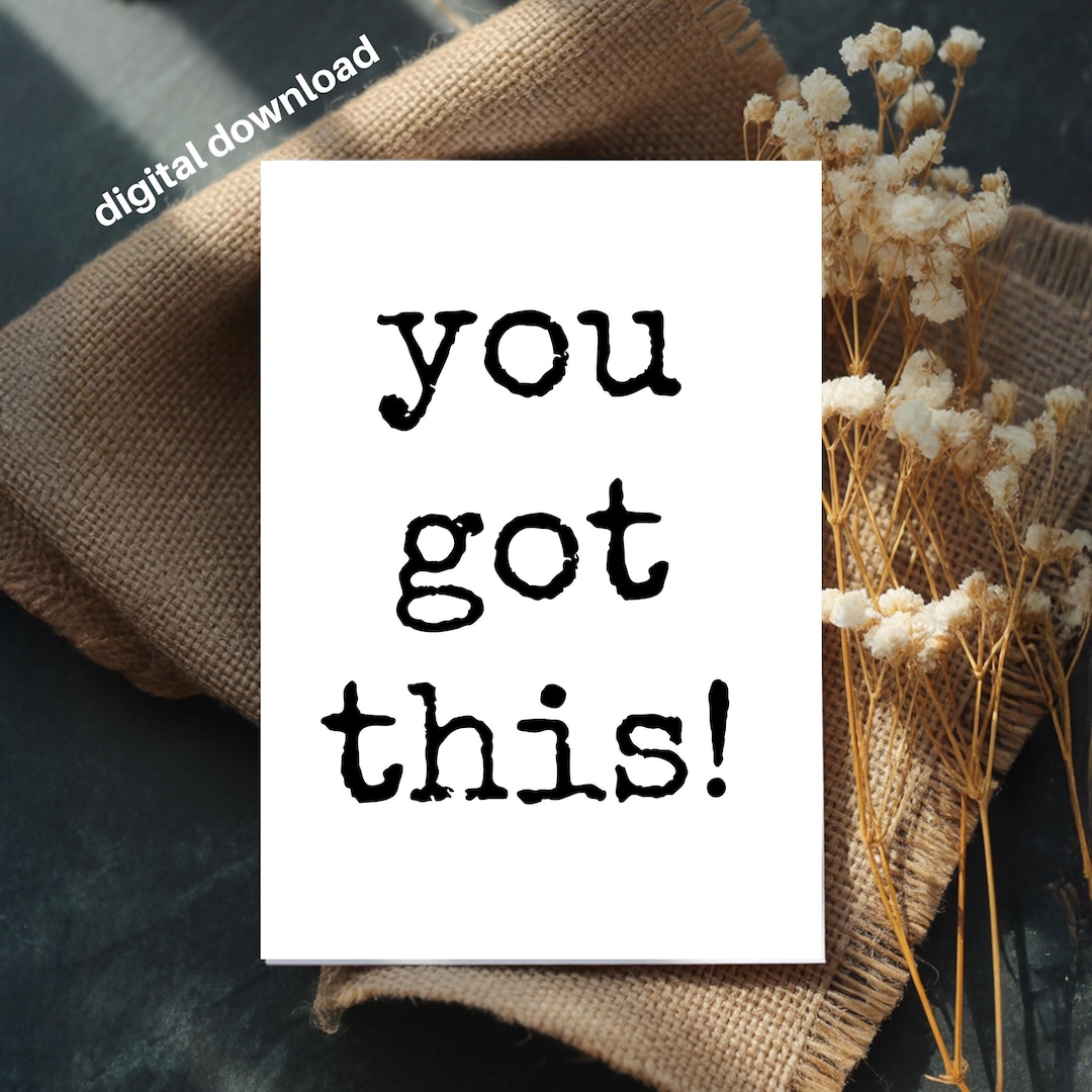 You Got This Card: Printable Encouragement Card for Coworker (digital