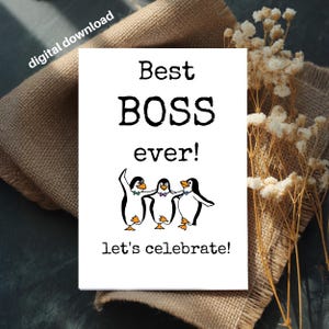 4x6, Boss APPRECIATION Card PRINTABLE Celebrate Best Boss Ever Celebration from Employees Team Staff Colleagues Best Boss Card Boss Day Card