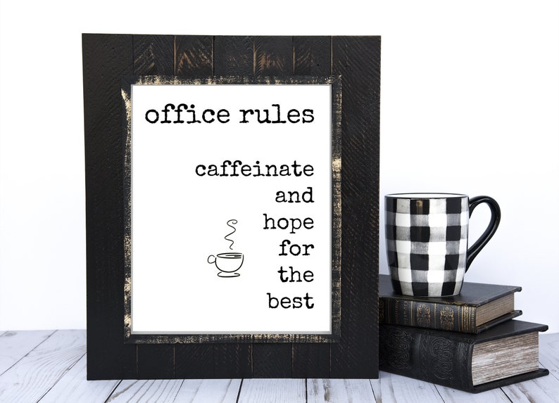 8x10 Coffee Quote Printable, Cubicle Decor for Women, Desk Accessory ...