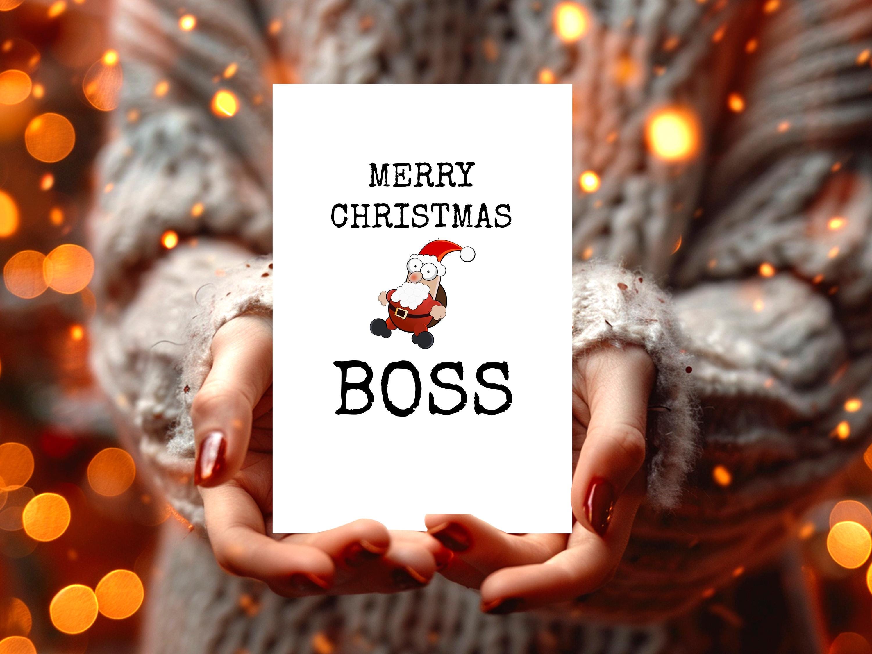 FANCYLUCKY Boss Weihnachtskarte – Hochwertige Recyclingpapier-Karte Mit Umschlag
