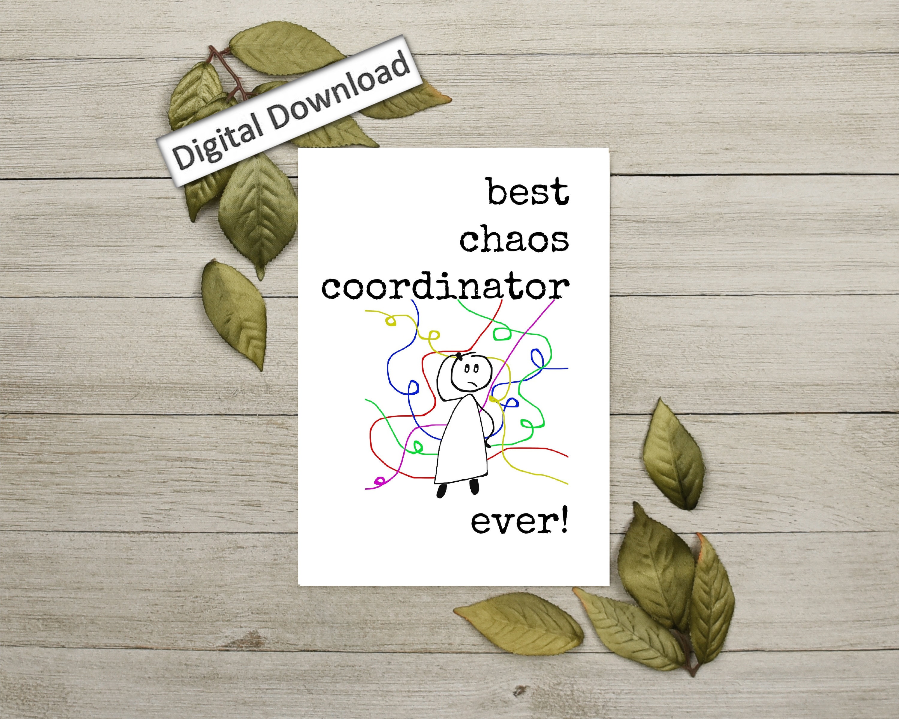 4x6 Boss Appreciation Card PRINTABLE Cute Minimalist Chaos - Etsy