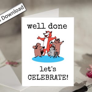 4x6, BEN FATTO, Congratulazioni, Congratulazioni, Biglietto STAMPABILE, Celebrare, Realizzazione, Incoraggiamento, Traguardi, Nuovo lavoro, Laurea, Esami
