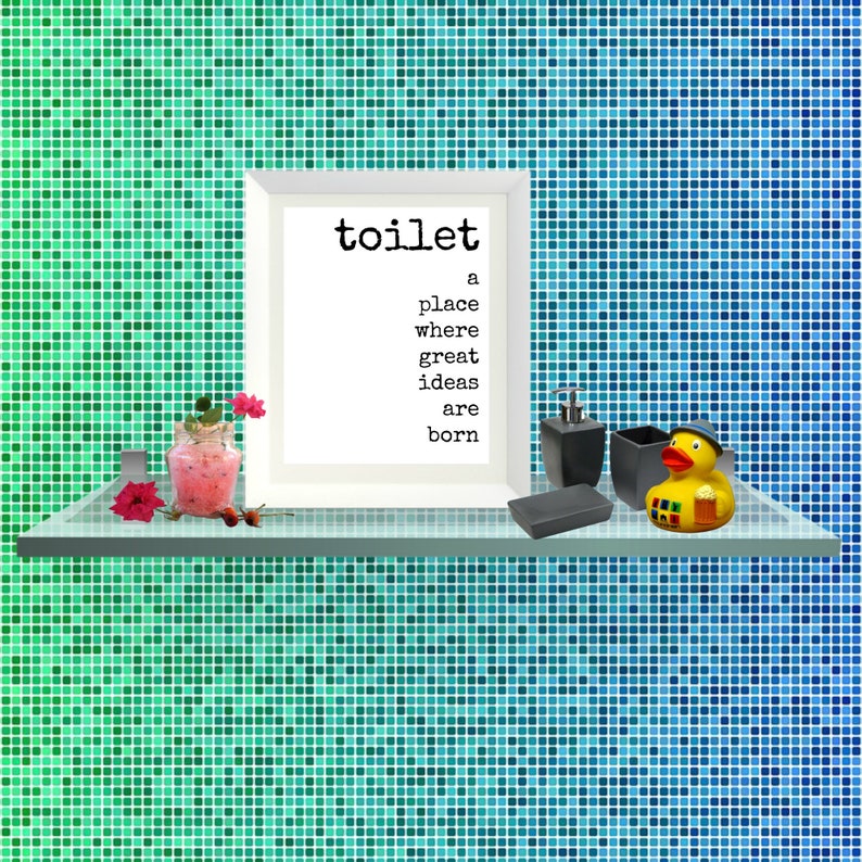 Toilet Sign Definition Print 8x10 Funny Bathroom Printable Etsy