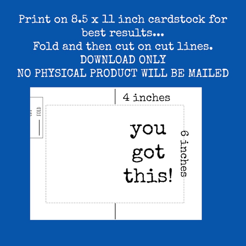 You Got This Card: Printable Encouragement Card for Coworker (digital