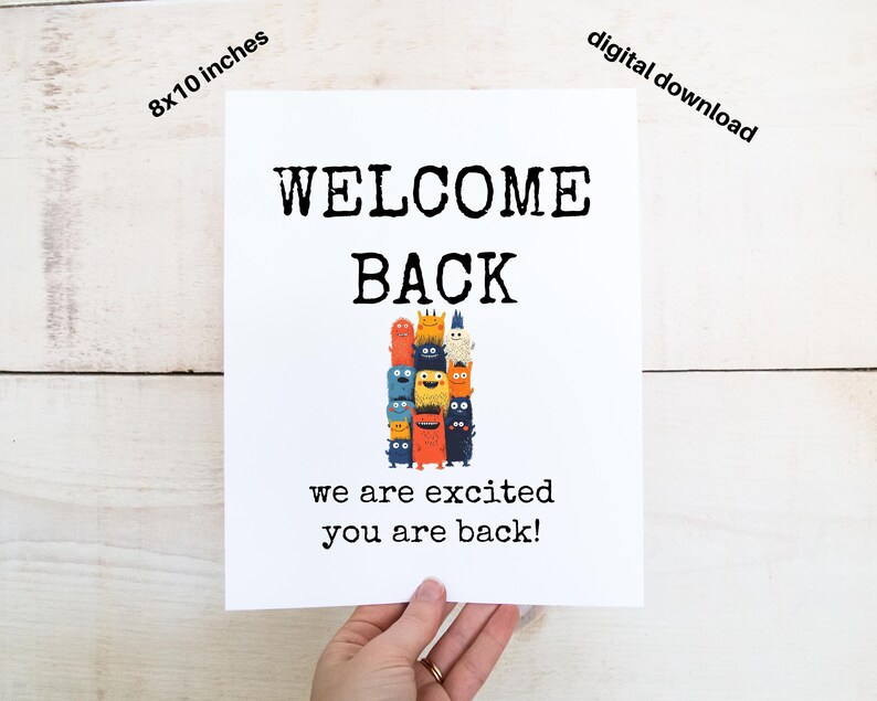 Funny Welcome Back SIGN: 8x10 Printable - Etsy Canada