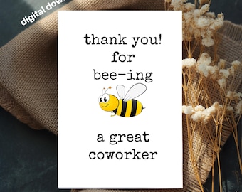Funny Bee Goodbye Card for Coworker: Leaving (4x6 Printable)