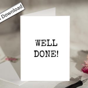 4 x 6, BIEN FAIT, carte, IMPRIMABLE, carte minimaliste, félicitations, félicitations, accomplissement, encouragement, jalons, nouvel emploi, remise des diplômes