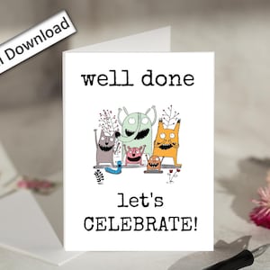 4x6, CONGRATULAZIONI, Biglietto, STAMPABILE, FESTEGGIIAMO, Ben fatto, Congratulazioni, Risultato, Incoraggiamento, Traguardi, Nuovo lavoro, Laurea
