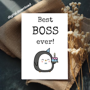 4x6, Boss APPRECIATION Card PRINTABLE Celebrate Best Boss Ever Celebration from Employees Team Staff Colleagues Best Boss Card Boss Day Card