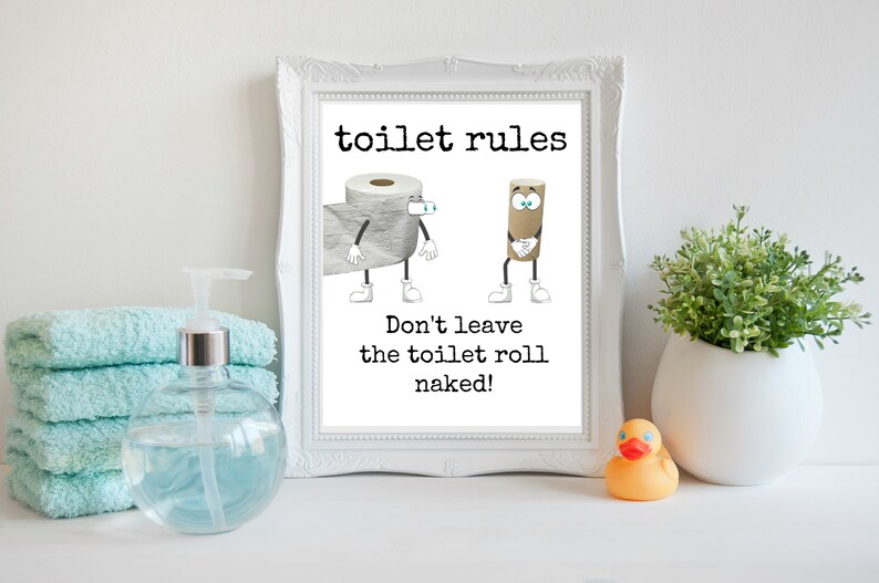 Quirky Art Toilet Sign Printable Bathroom Wall Art Vanity Etsy