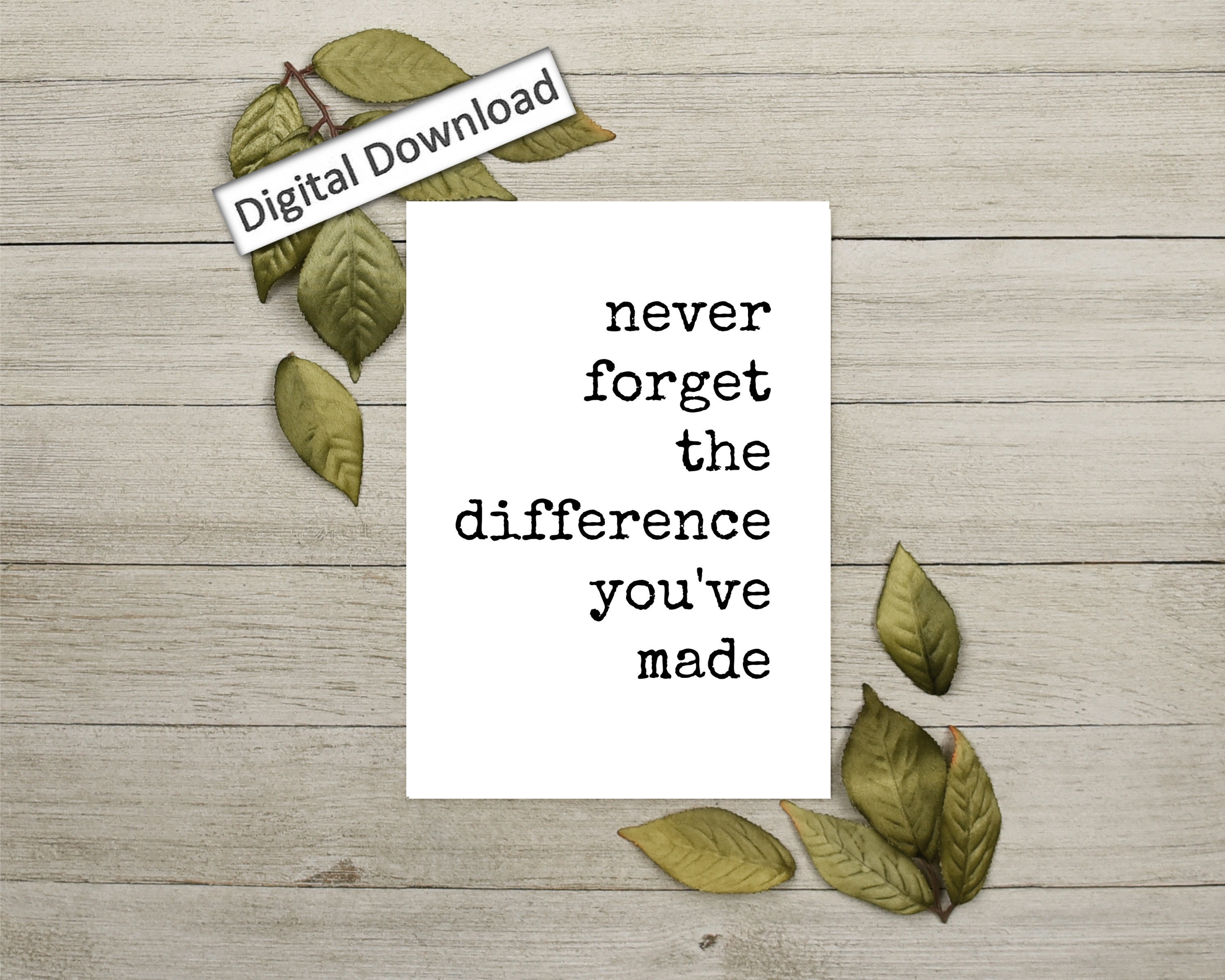 4x6 Coworker Appreciation Printable Card, Never Forget, Acknowledgement ...