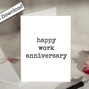 4 x 6, carte d'anniversaire de travail, imprimable, joyeux anniversaire de travail, minimaliste, simple, carte de texte uniquement, anniversaire pour collègue, employé, patron