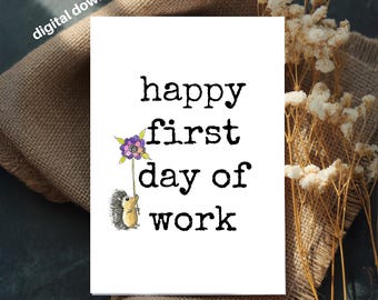 Welkom NIEUWE WERKNEMERkaart: fijne eerste werkdag (afdrukbaar)