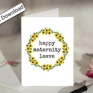 4x6, Feliz Licença-MATERNIDADE, Cartão, PARA IMPRIMIR, Futura Mamãe, Colega de Trabalho, Melhor Amiga do Trabalho, Colega, Cartão de Licença Materna, Licença-Gravidez, Lindas Flores
