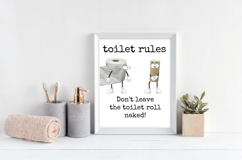 Quirky Art Toilet Sign Printable Bathroom Wall Art Vanity Etsy