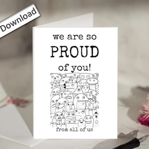 4 x 6, Nous sommes si fiers de vous, carte, IMPRIMABLE, félicitations, bravo, de la part de nous tous, réalisation, encouragement, félicitations