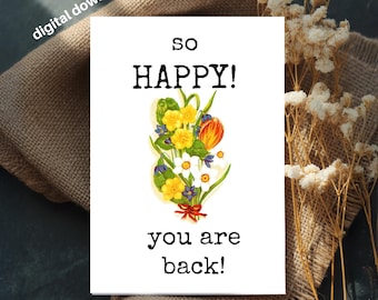 Welcome Back Card Printable: 4x6 Coworker, Student, or Employee (Digital Download)