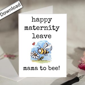 Mutterschaftsurlaub, Karte, bedruckbar, Mom To Be, Coworker, Arbeit Bestie, Kollege