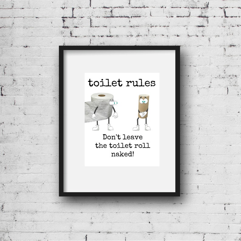 Quirky Art Toilet Sign Printable Bathroom Wall Art Vanity Etsy