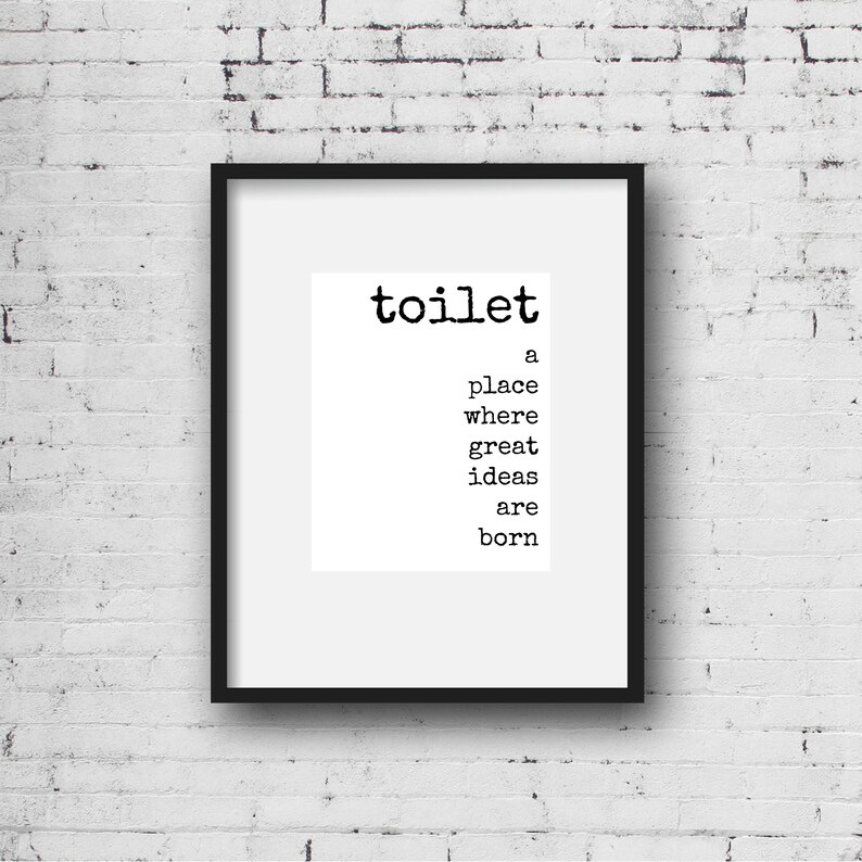 Toilet Sign Definition Print 8x10 Funny Bathroom Printable Etsy