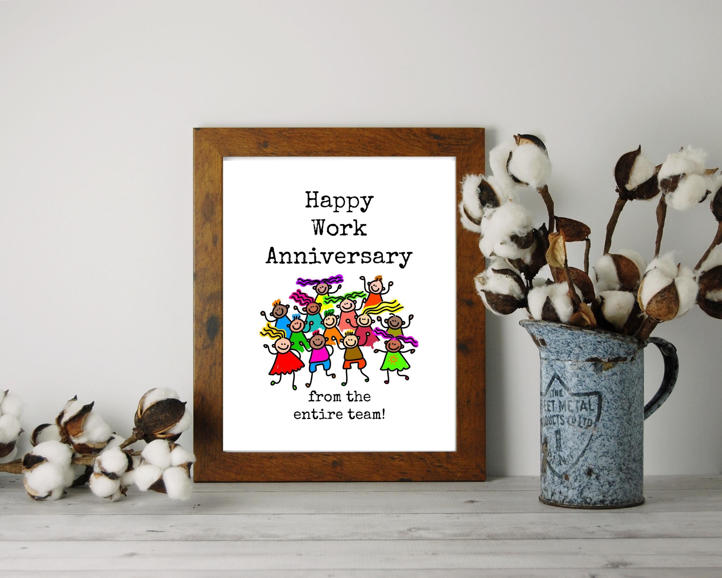 Funny Work Anniversary SIGN Printable: From the Entire Team (8x10) - Etsy