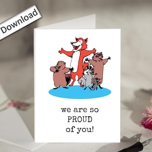 Carte de 4 x 6, Nous sommes si fiers de vous, imprimable, félicitations, bravo, réalisation, encouragement, jolie carte de félicitations, de la part de nous tous