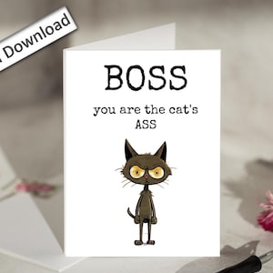 4x6, Boss APPRECIATION Card PRINTABLE Funny Quirky Cute Thanks For All You Do Best Boss Day Card Amazing Boss Card Simple Thank You Card