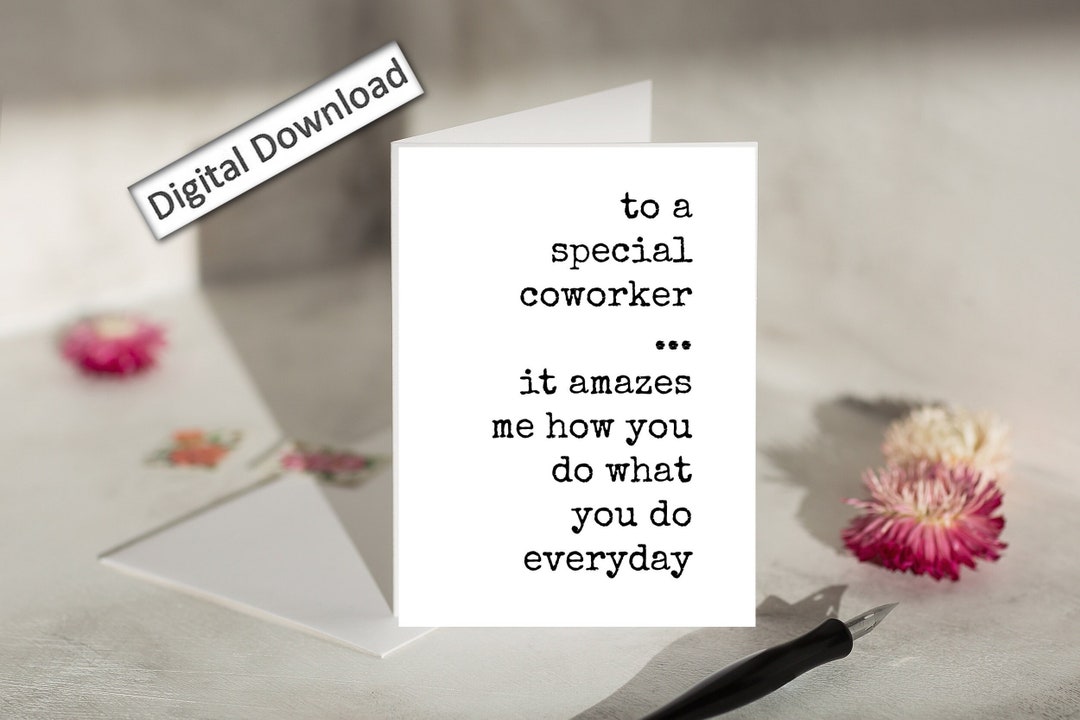 4x6 Coworker APPRECIATION, Printable Card, Amazing Coworker ...