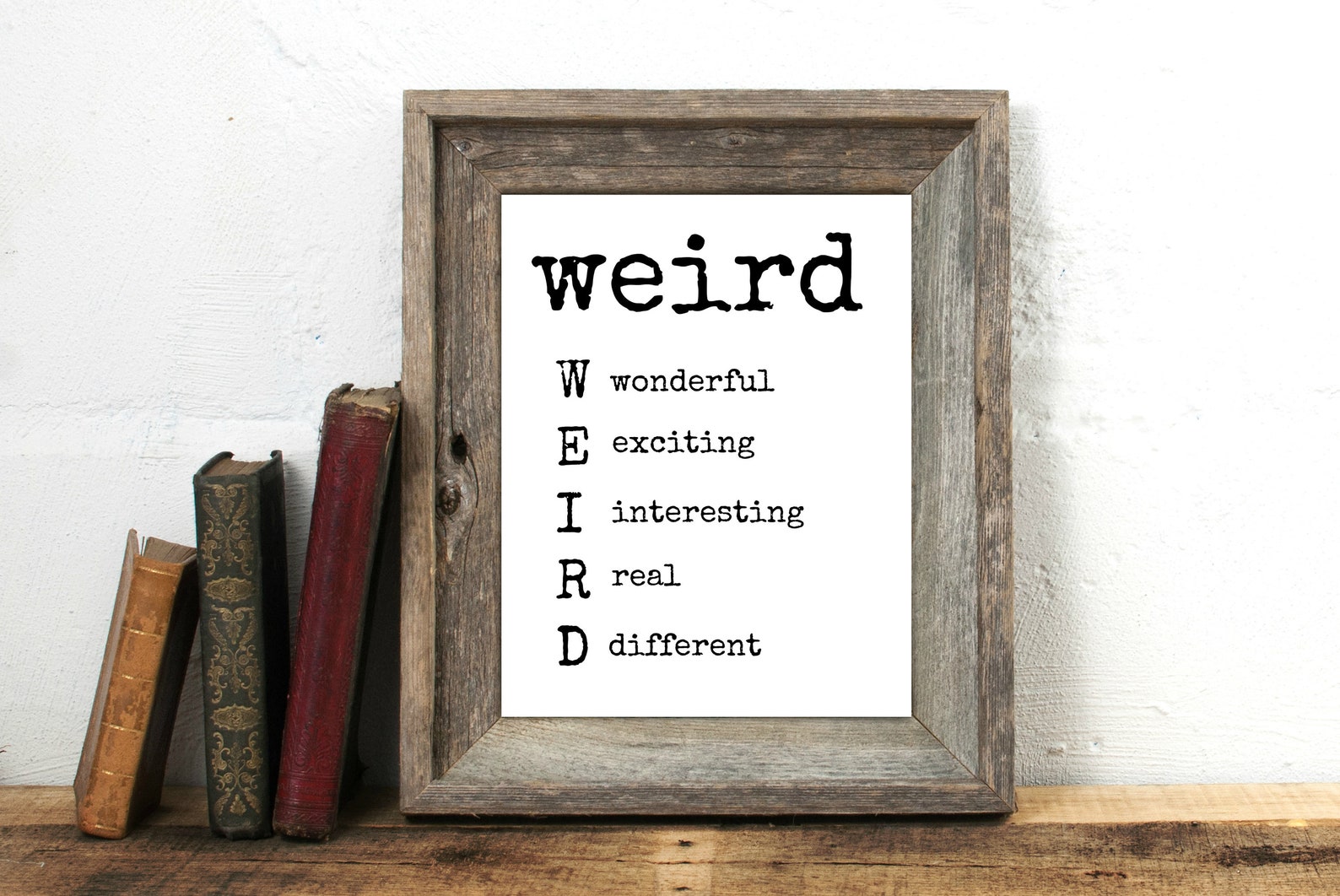 WEIRD Definition Print Printable Positivity Thinking Quote Etsy