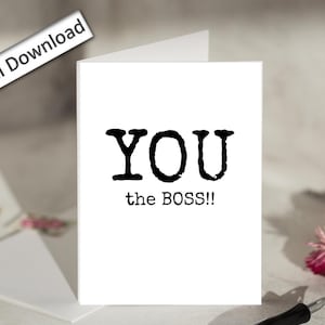 Boss Appreciation Card: Minimalist Definition, Printable 4x6 (PDF Download)