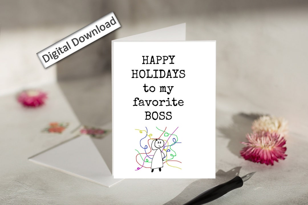 4x6 Boss Christmas Card, Happy Holidays, Manager Christmas Card ...
