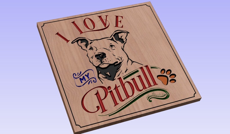 Download I Love My Pitbull crv3d crv dxf ai svg eps pdf | Etsy