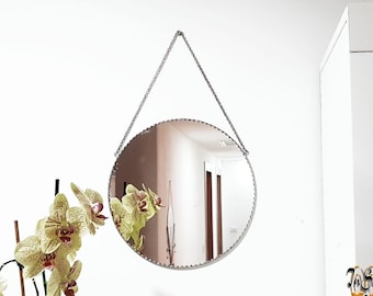 Round wall boho stained glass minimalistic scandinavian style mirror