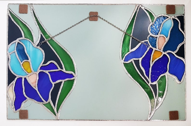 Wandhangende glazen spiegel met bloemenornament art nouveau stijl moderne inrichting afbeelding 9