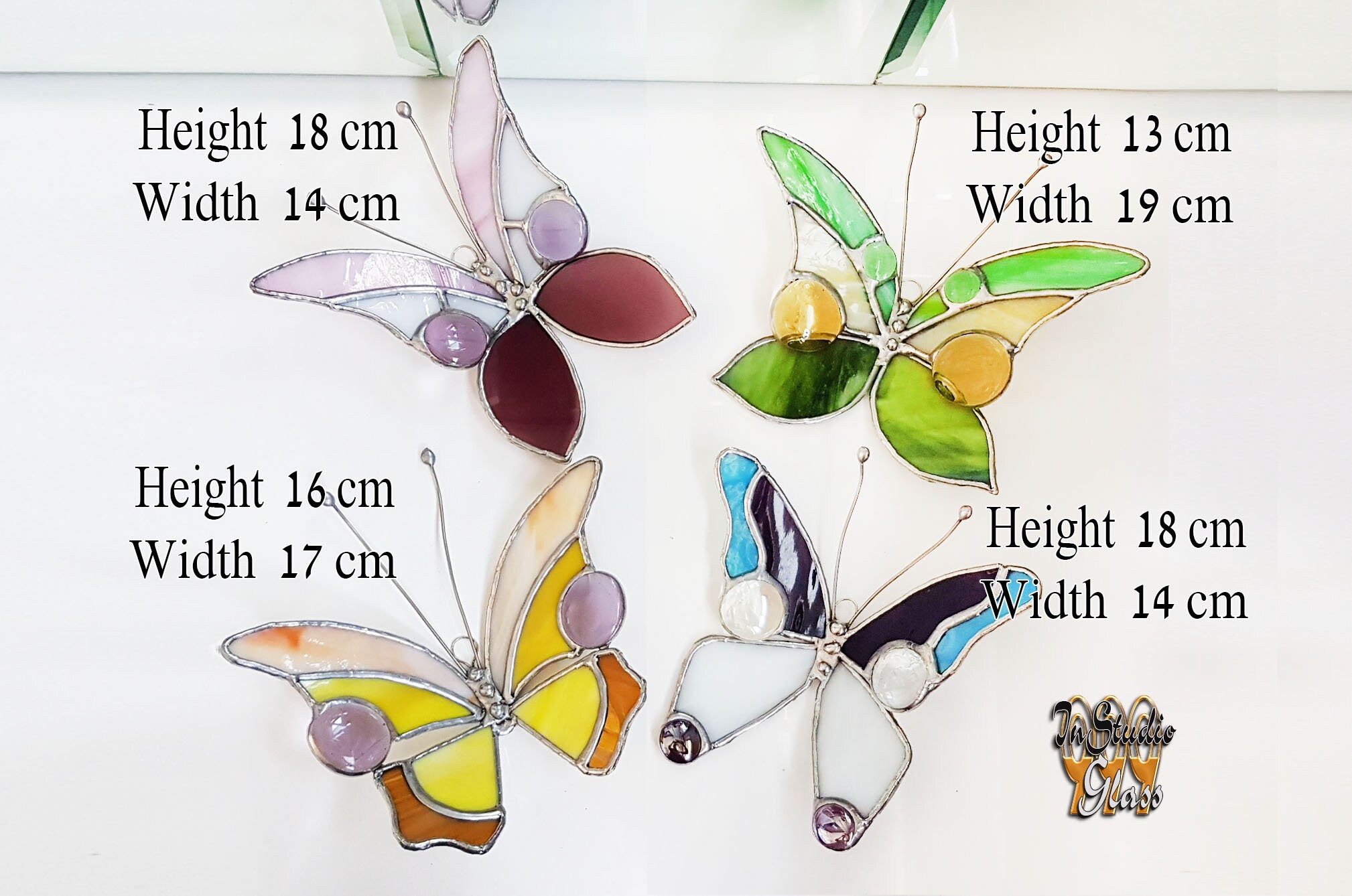 Handgefertigter Schmetterlings-Sonnenfänger Aus Buntglas – Für Fenster, Garten & Auto