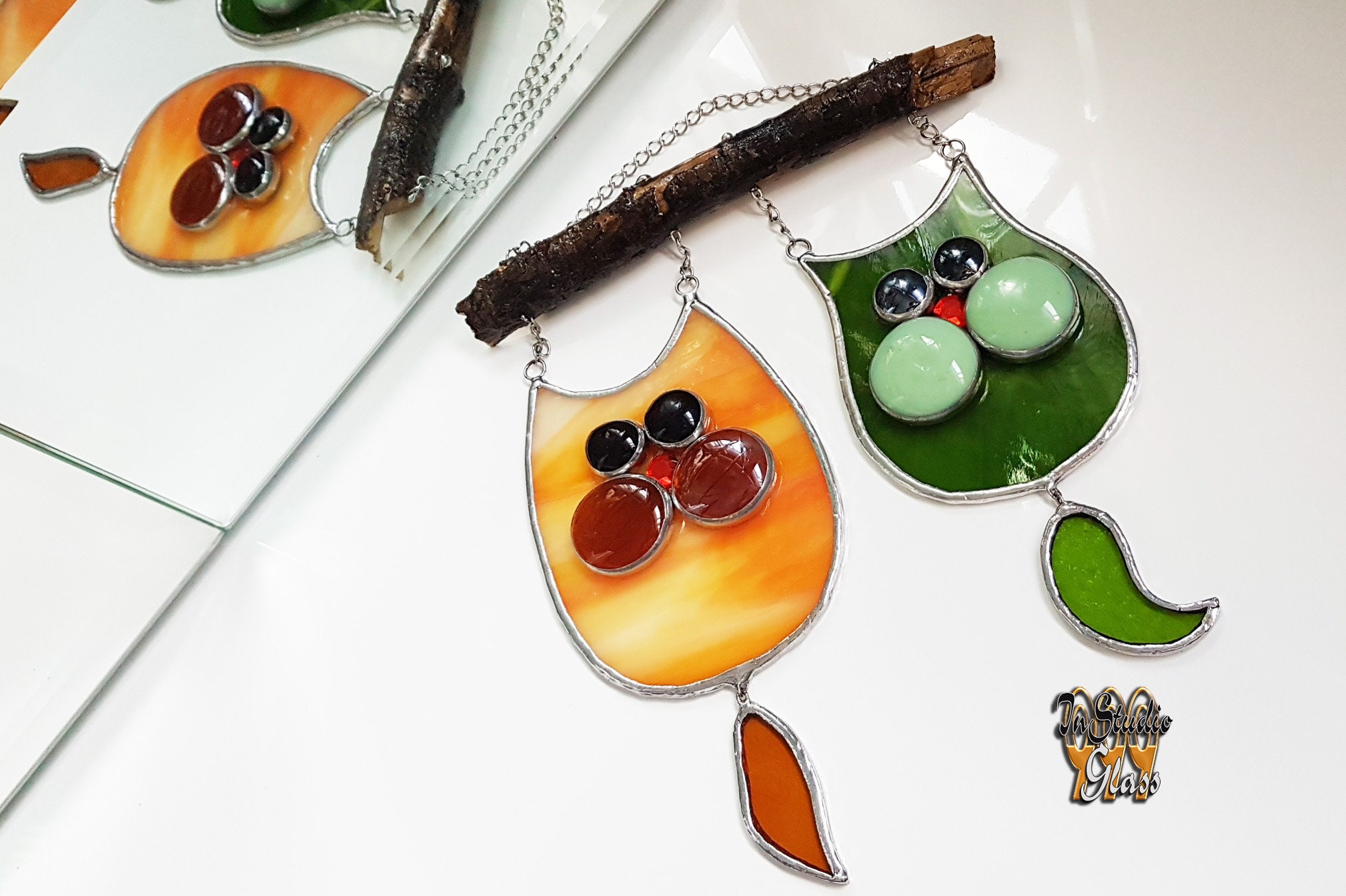 Two Stained Glass Cats Valentines Day Gift Cat Wall Art Etsy