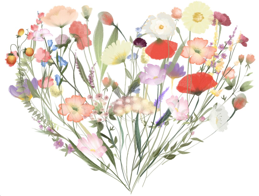 SMALL CANVAS CLUTCH HEART LIKE A WILDFLOWER