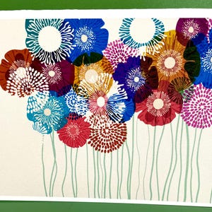 Biglietti di auguri moderni Boho Wildflower con adesivo in scatola regalo floreale