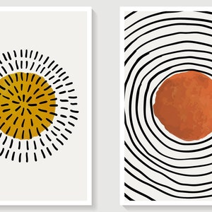 Conjunto de cartões de felicitações vintage abstratos Bauhaus com envelopes e adesivos